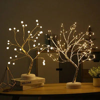LED Fairy Light Tree Lamp with Bendable Branches and Dual Power for Bedrooms and Gifts