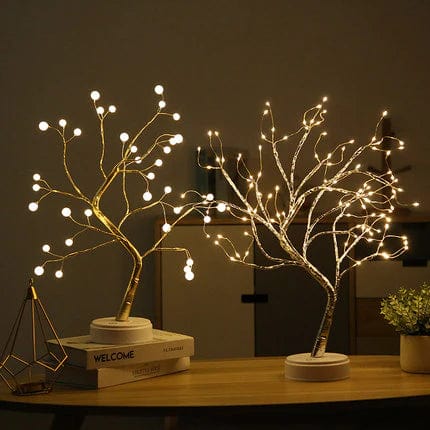 LED Fairy Light Tree Lamp with Bendable Branches and Dual Power for Bedrooms and Gifts