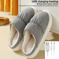 Heated Slippers with Detachable Cable and Non-Slip Base for Men and Women