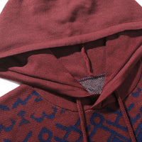 Christmas Hooded Sweater with Reindeer, Snowflake and Star Patterns and Drawstring Hood