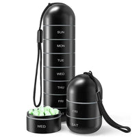Pill Organizer 7 Day Aluminum Portable for Travel