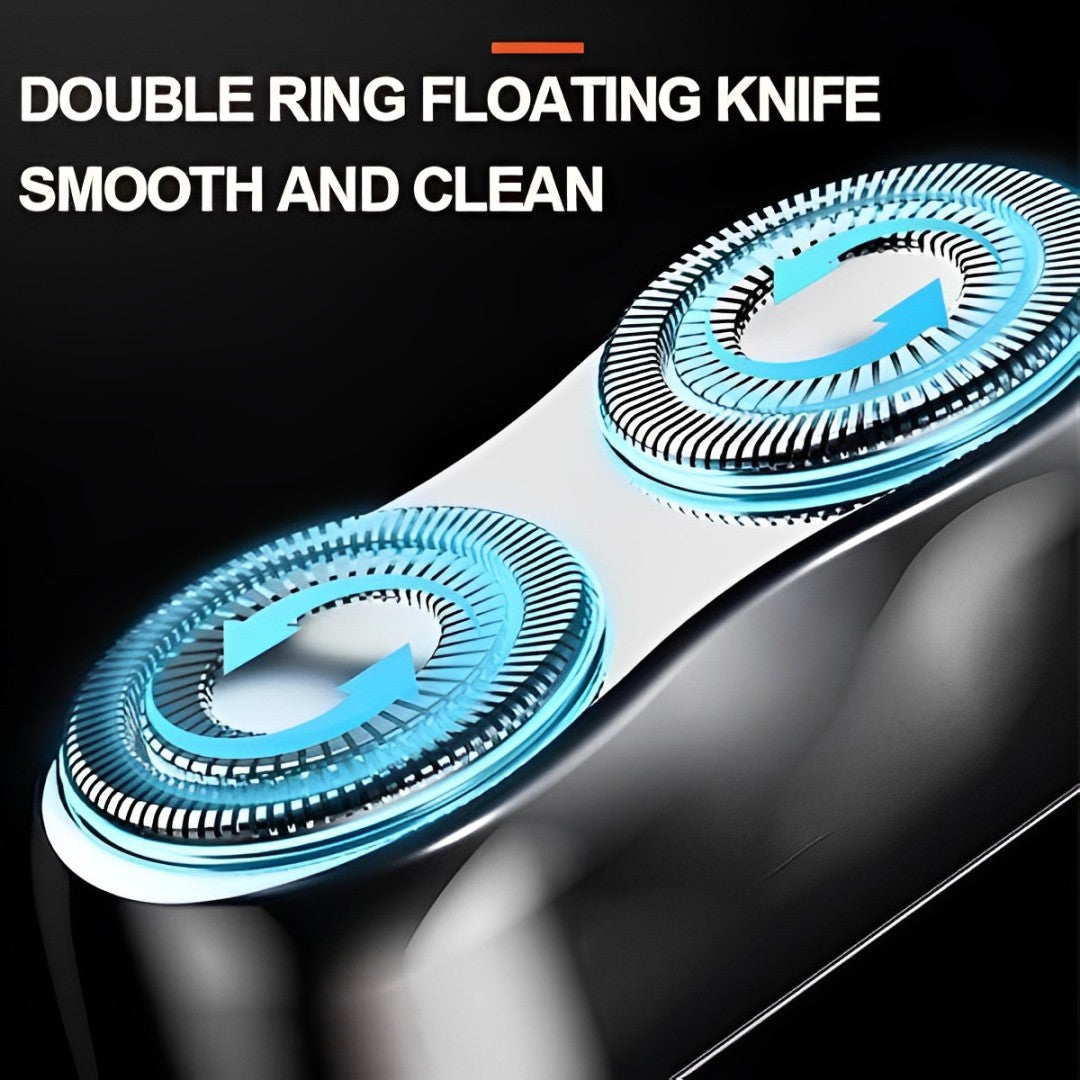 Dual Head Electric Shaver with Independent Floating Blades and Fast Charging