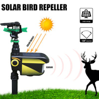 Solar Powered Motion Activated Sprinkler with Adjustable Sensitivity and Range and 300 Degree Rotation