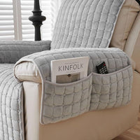 Quilted Recliner Cover with Microfiber Blend and Non-Slip Backing, Side Pocket