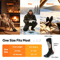 Heated Socks with Adjustable Temperature and Rechargeable Battery, Side Wrap Design