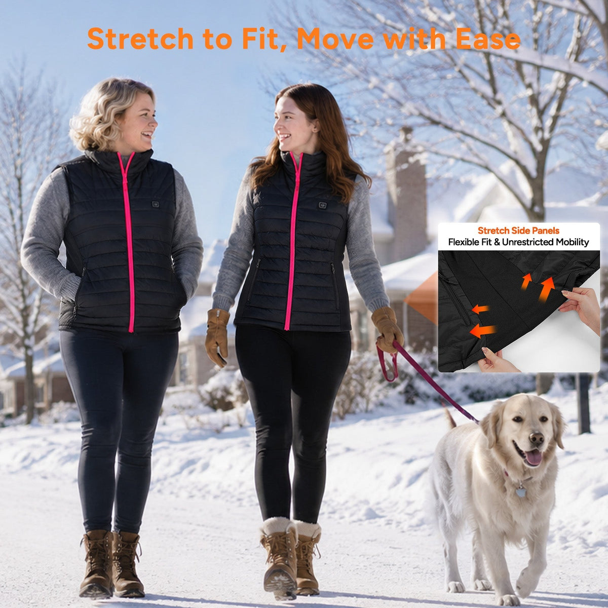 Women's Heated Vest with Six Heating Zones and Three Temperature Levels
