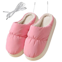 Heated Slippers with Detachable Cable and Non-Slip Base for Men and Women