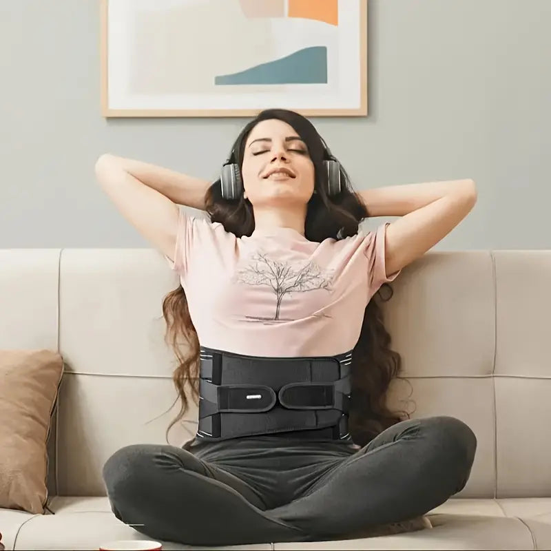 Lower Back Brace with 6-Strip Reinforcement and 3D Massage Pad