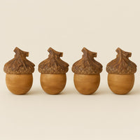 Resin Acorn Sculpture with Textured Cap and Flat Base, 5 Inches Tall