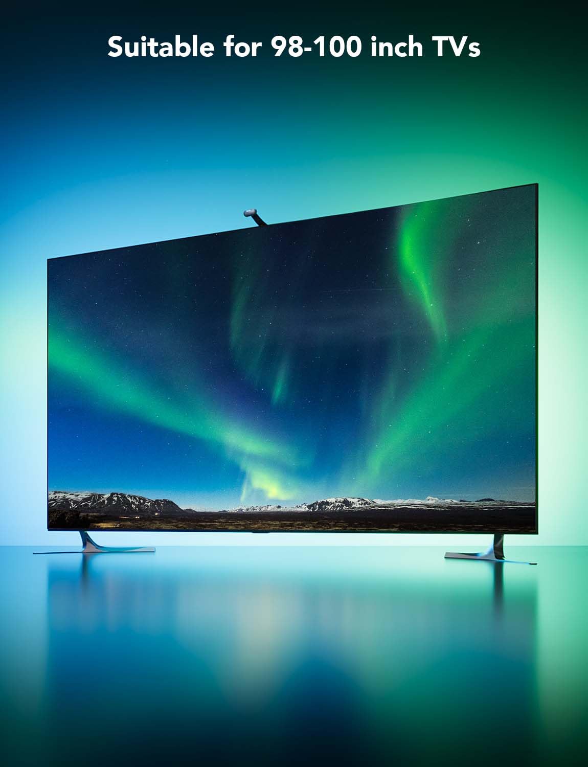 LED TV Backlight with Dual Edge Cameras and RGBIC Multi-Zone LEDs, 21ft for 98-100in TVs