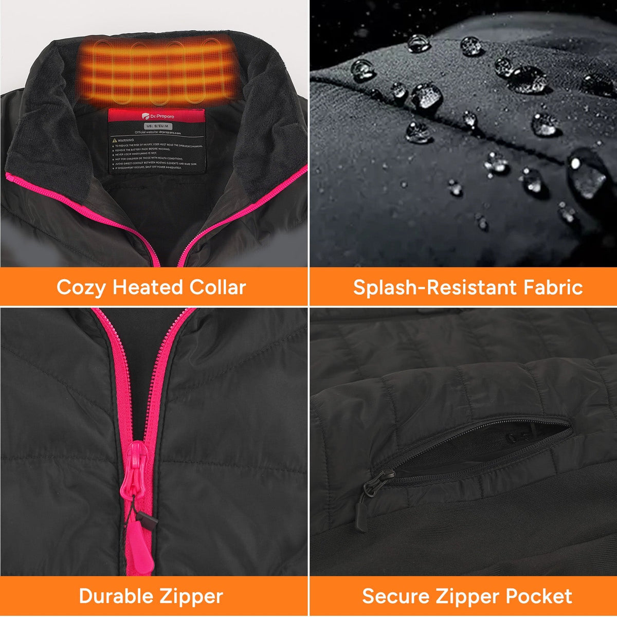 Women's Heated Vest with Six Heating Zones and Three Temperature Levels