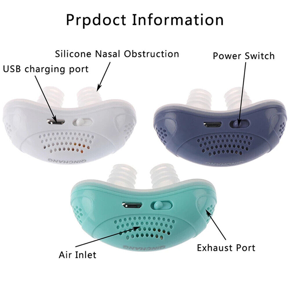 Nasal Breathing Device with Silicone Buds and Electric Pump for Sleep Apnea