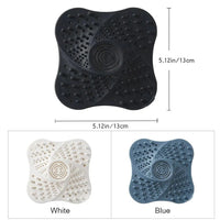Spiral Drain Cover Hair Catcher in Flexible TPR Rubber with a Built In Handle and Suction Cups