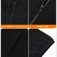 Mens Heated Fleece Jacket with Five Carbon Fiber Zones and Three Heat Levels for Outdoors