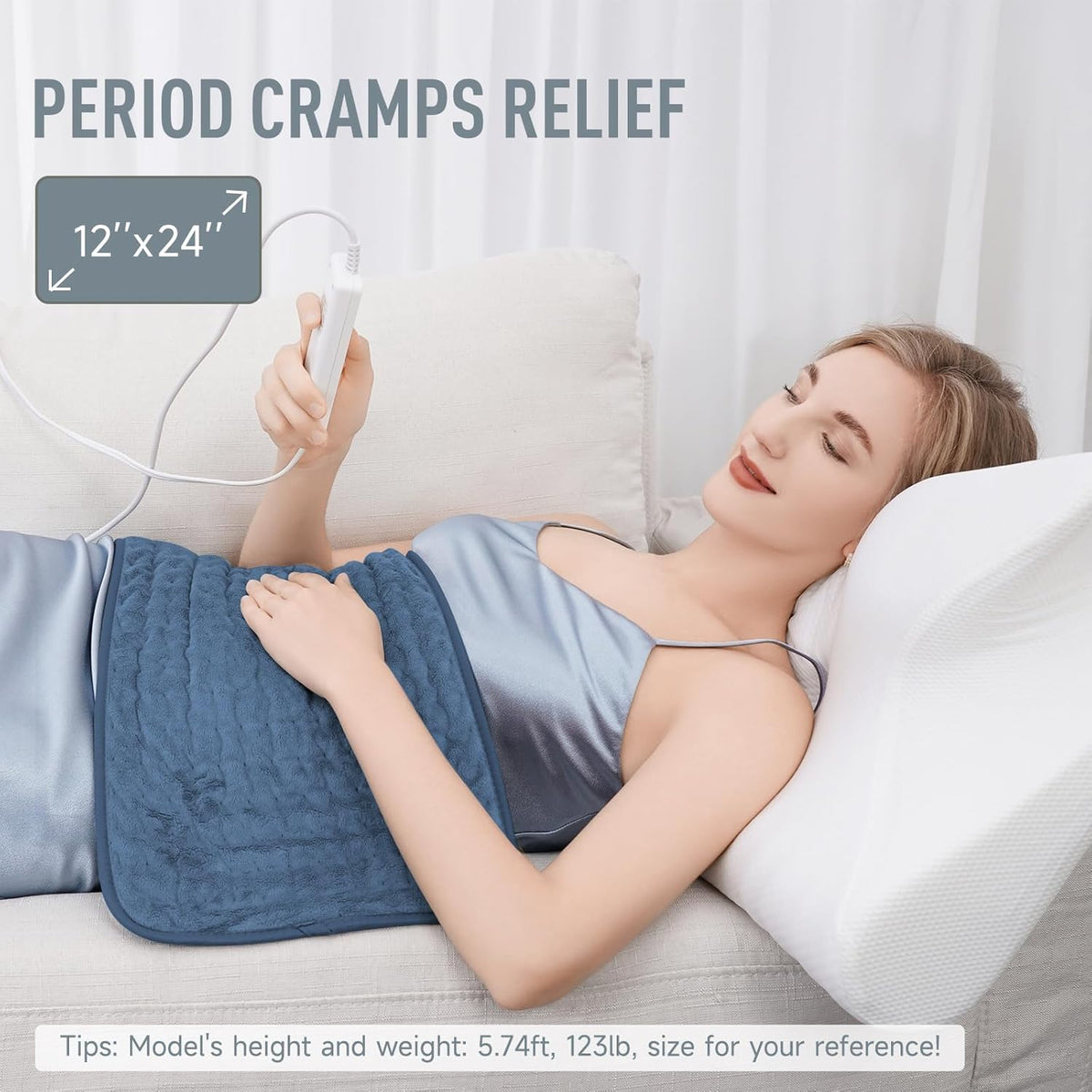 Heating Pad with Six Temperature Settings and Adjustable Timer for Sore Muscles
