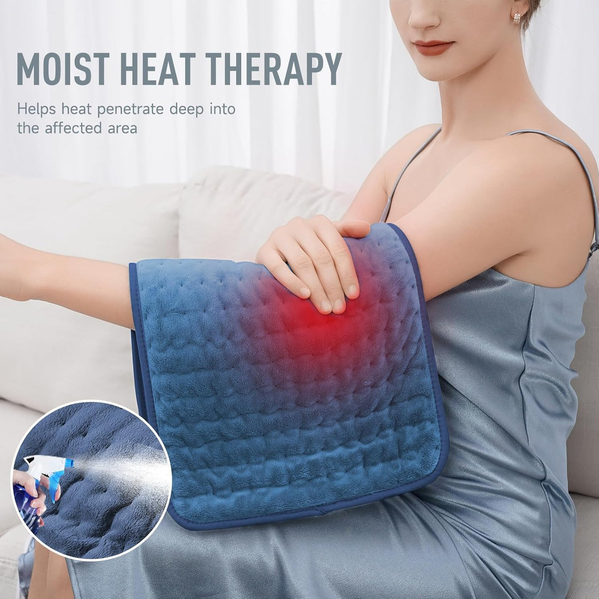Heating Pad with Six Temperature Settings and Adjustable Timer for Sore Muscles