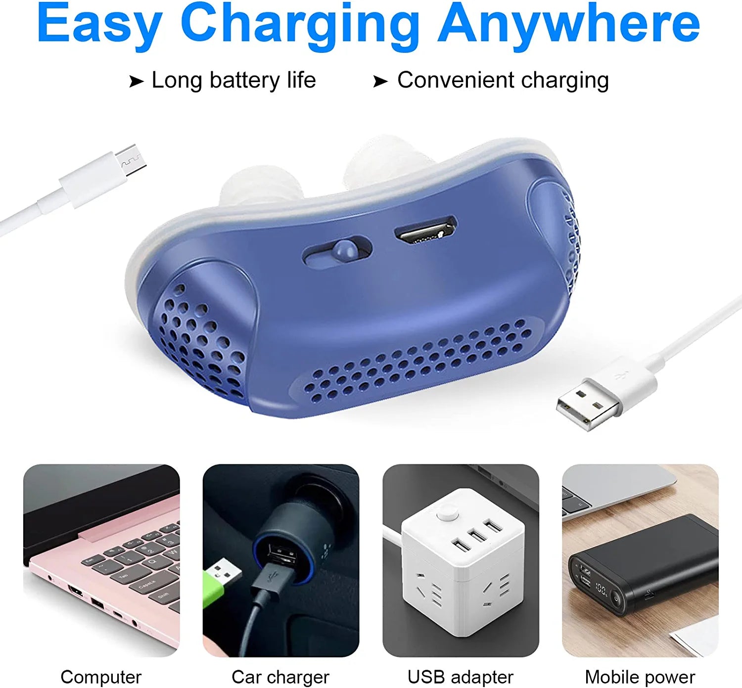 Micro CPAP Alternative Device for Sleep Apnea Travel and Snoring