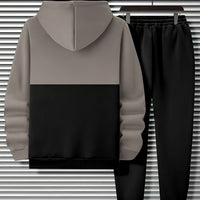 Color Block Hooded Sweatshirt with Full Sleeves and a Roomy Fit in Black in Sizes S to 2XL