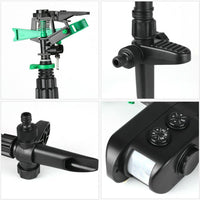 Solar Powered Motion Activated Sprinkler with Adjustable Sensitivity and Range and 300 Degree Rotation