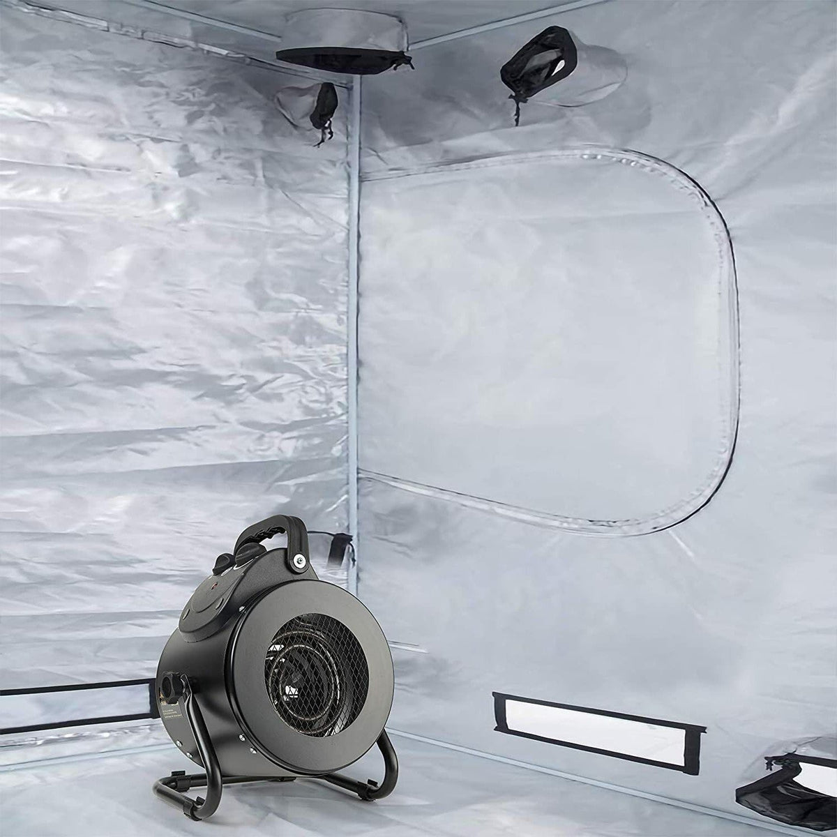 Greenhouse Heater 1500W with Dual Air Circulation and Thermal Shutoff, IPX4 Splash Resistant