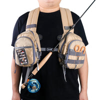 Fly Fishing Chest Bag with Tool Loops and Mesh Pockets, Ventilated Back Panel