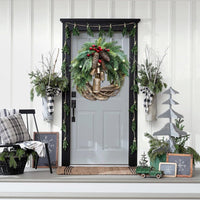 Rustic Vine Wreath with Golden Bells and Pinecones, 17 Inches
