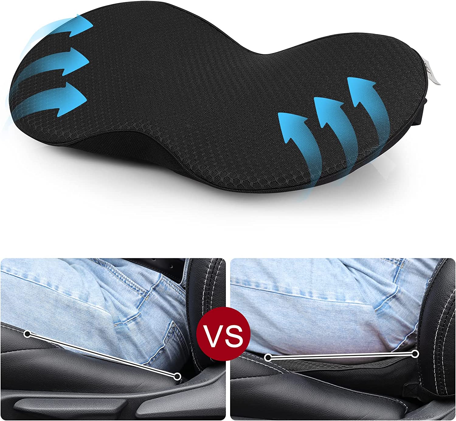 Car Seat Cushion with Added Height for Shorter Drivers