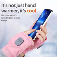 Fingerless Heated Gloves with Three Heat Settings, 1800 mAh Rechargeable Battery and a One Size Fit in Pink or Black