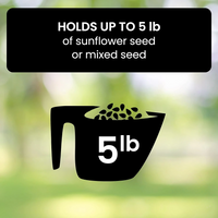 Spinning Perch Bird Feeder with 4 Feeding Ports and 5 Pound Seed Capacity for Backyards