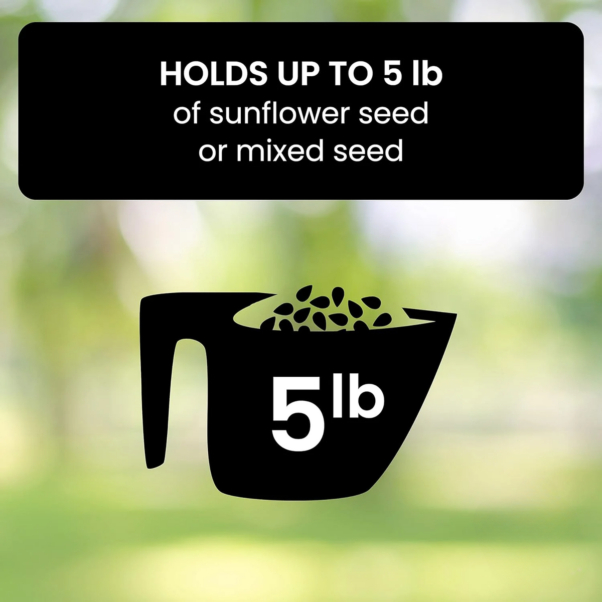Spinning Perch Bird Feeder with 4 Feeding Ports and 5 Pound Seed Capacity for Backyards