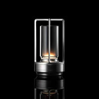 Cordless Rechargeable Metal Lantern Lamp with 3 Stage Touch Dimming for Tables and Patios