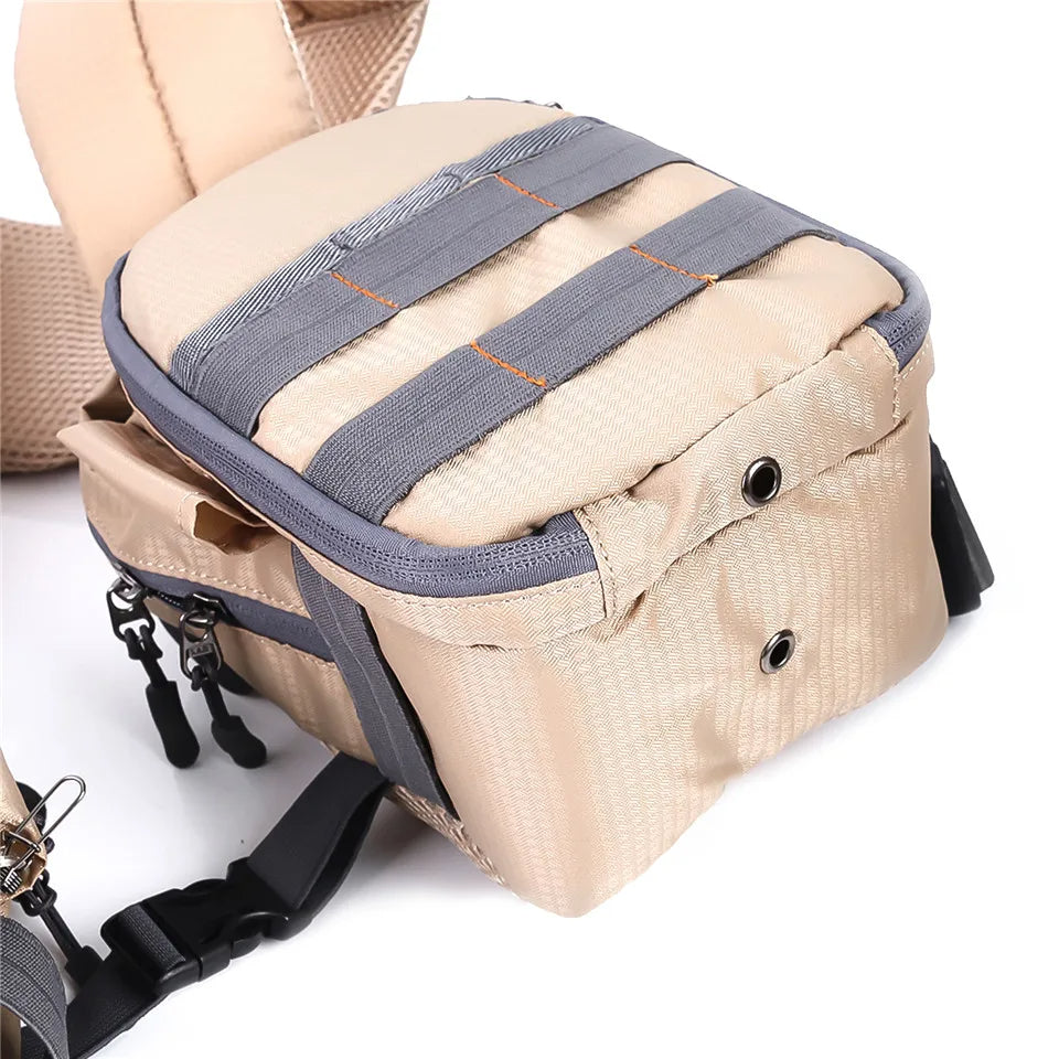 Fly Fishing Chest Bag with Tool Loops and Mesh Pockets, Ventilated Back Panel