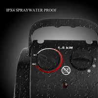 Greenhouse Heater 1500W with Dual Air Circulation and Thermal Shutoff, IPX4 Splash Resistant