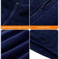 Mens Heated Fleece Jacket with Five Carbon Fiber Zones and Three Heat Levels for Outdoors
