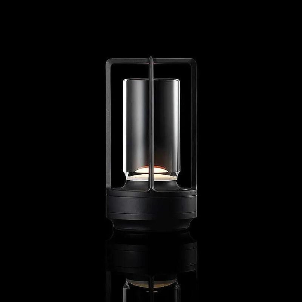 Cordless Rechargeable Metal Lantern Lamp with 3 Stage Touch Dimming for Tables and Patios