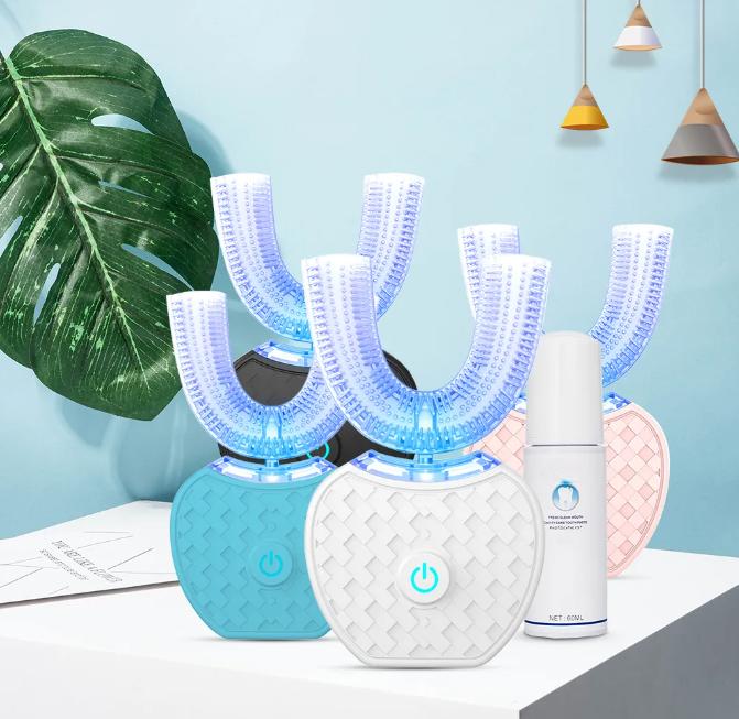 U Shaped Electric Toothbrush with 360 Degree Brush Head and 5000 Vibrations Per Minute