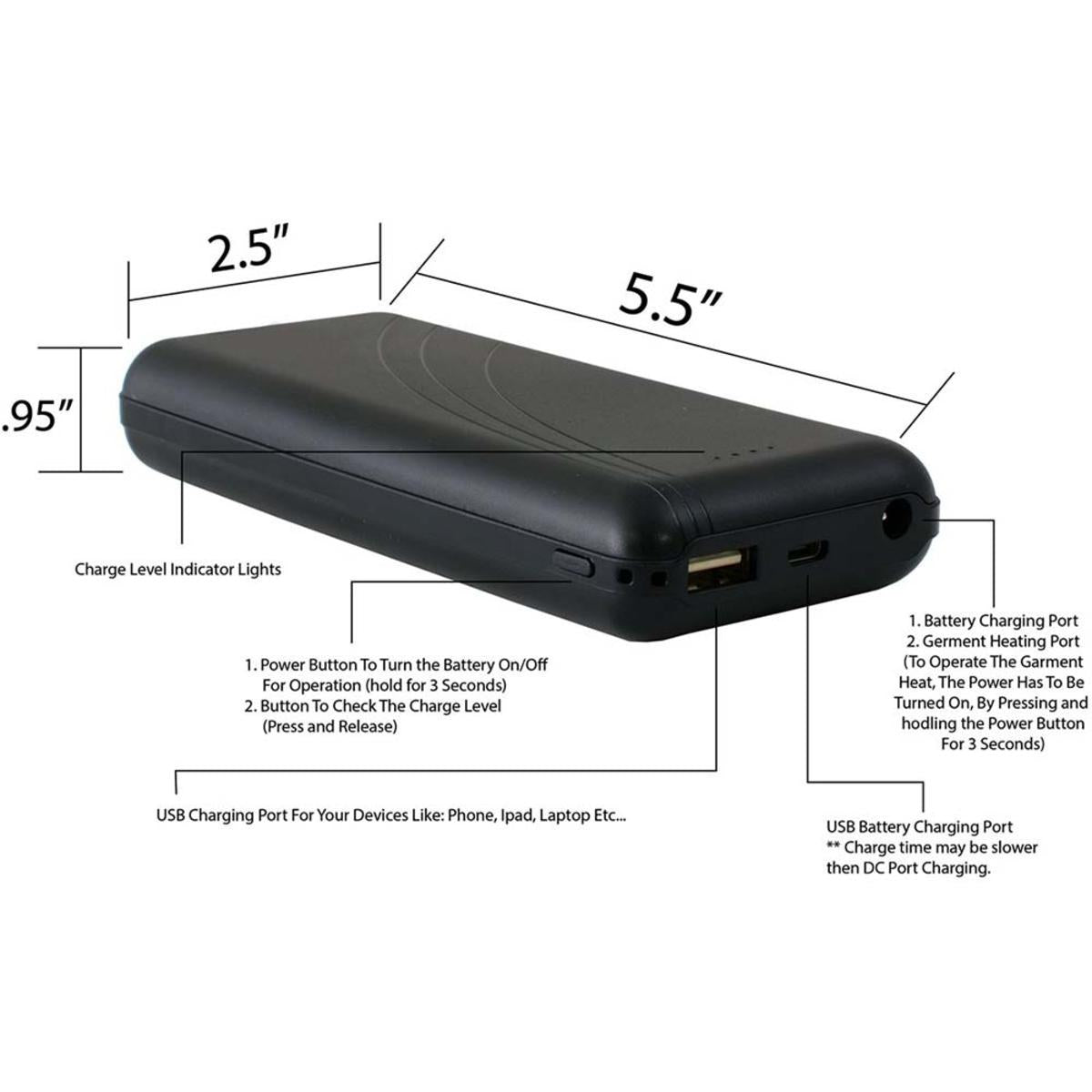 Rechargeable Heated Hoodie with Motorcycle Battery Connection and Three Temperature Settings