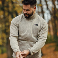 Mens Heated Fleece Jacket with Five Carbon Fiber Zones and Three Heat Levels for Outdoors