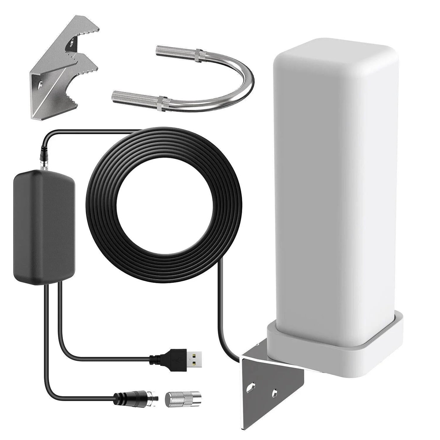 Amplified HDTV Outdoor Antenna with 360 Degree Reception