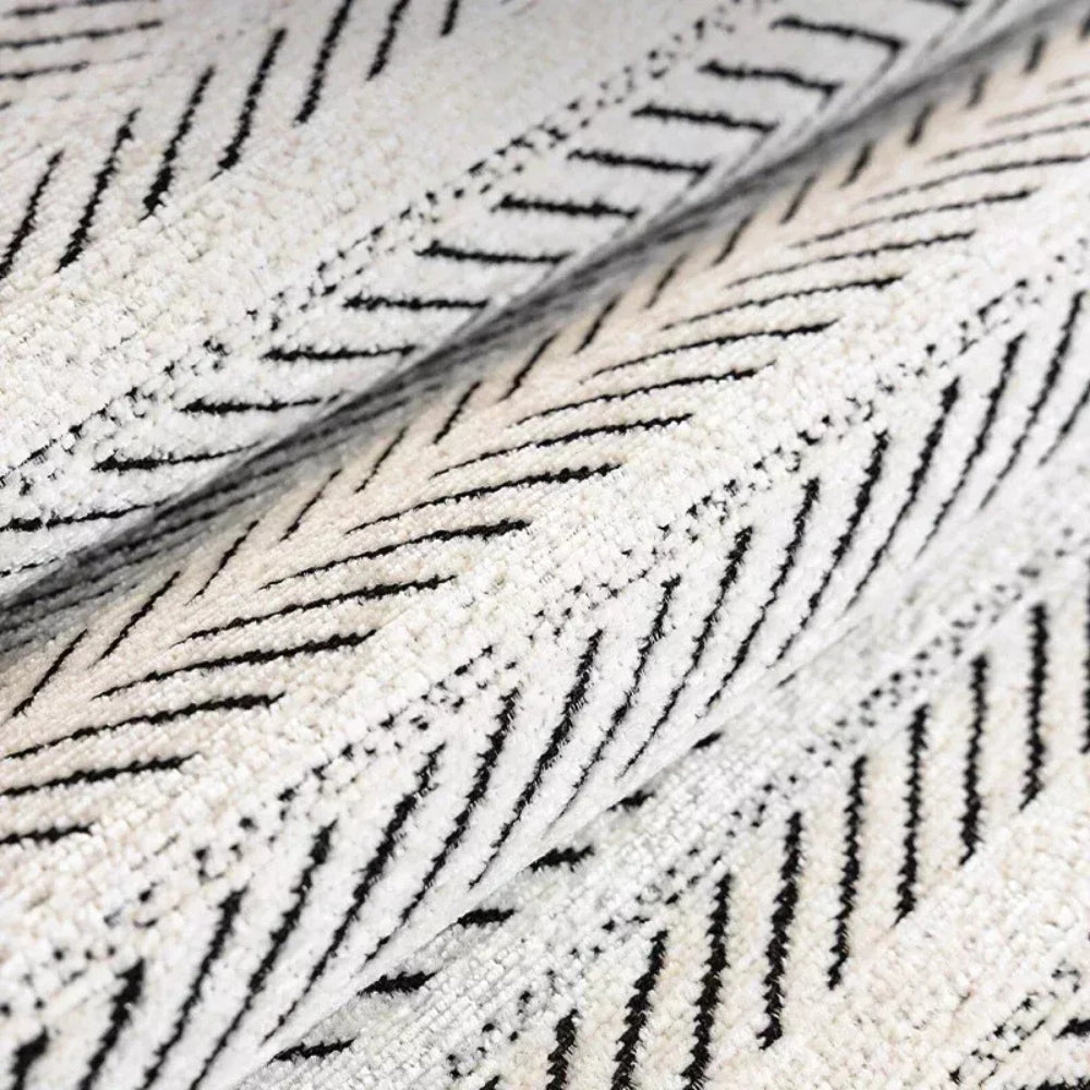 Microfiber Sofa Cover with Herringbone Weave and Scalloped Edge Trim