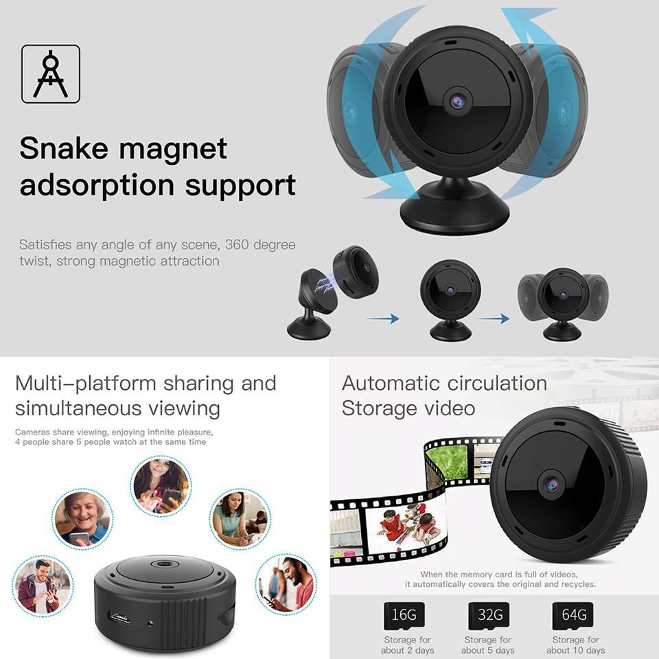 Mini WiFi Security Camera with 1080p IR Night Vision