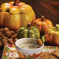 Ceramic Serving Platter with Squash Design for Fall Entertaining, 12.25 Inch