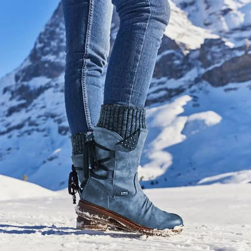 Womens Low Heel Ankle Boots with Warm Lining in Five Colors for Cold Weather Outings