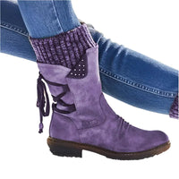 Womens Low Heel Ankle Boots with Warm Lining in Five Colors for Cold Weather Outings