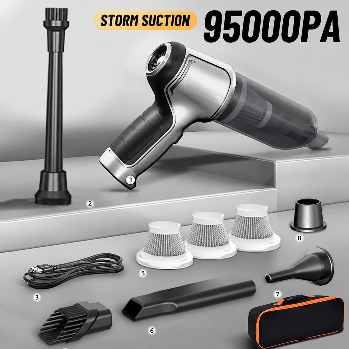 Car Vacuum Cleaner Cordless for Auto Detailing and Upholstery