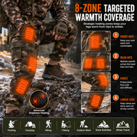 Heated Cargo Pants with 8 Graphene Zones and Independent Heat Control