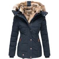 Winter Puffer Coat  Faux Fur Hood Quilted Design - Product detail 7
