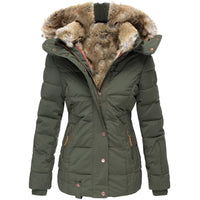 Winter Puffer Coat  Faux Fur Hood Quilted Design - Product detail 6