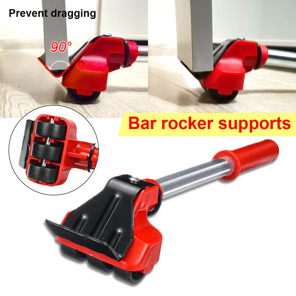 Furniture Rollers and Lifter Tool Set for Moving