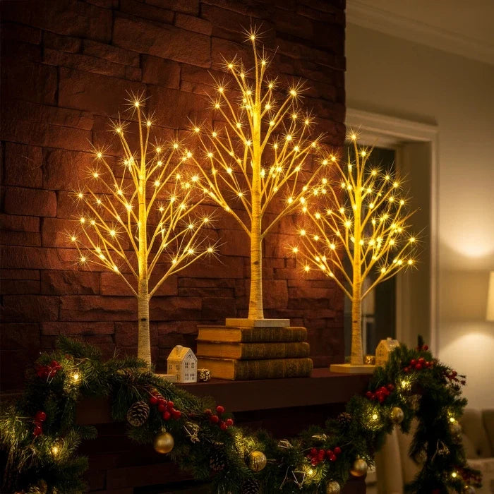 Light Up Birch Tree 60 Centimeters Tall with Cable Or Battery Power for Bedrooms and Desks